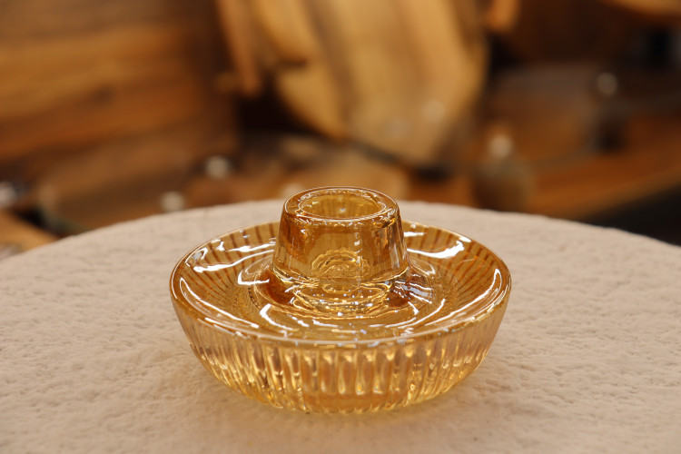 جاشمعی بلور وارداتی دو طرفه رنگ عسلی