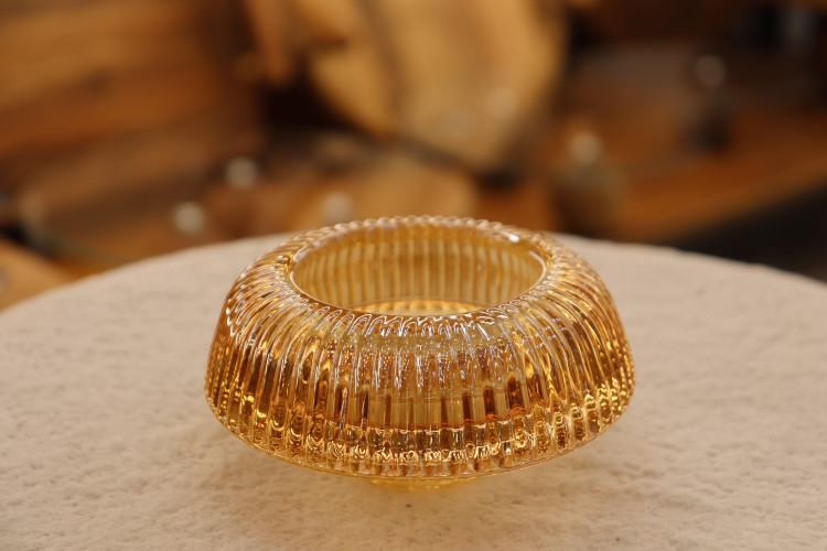 جاشمعی بلور وارداتی دو طرفه رنگ عسلی