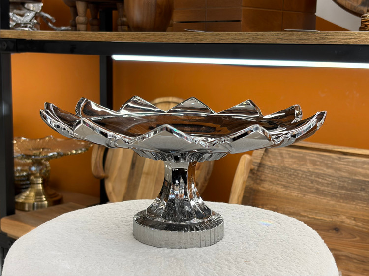 شیرینی خوری بلور و کریستال الیزه رنگ پلاتینی