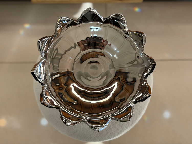 شیرینی خوری بلور و کریستال الیزه رنگ پلاتینی