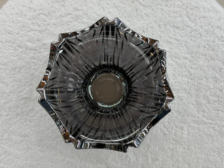 پیاله بلور الیزه رنگ شامپاینی و پلاتینی ست ۶ عددی