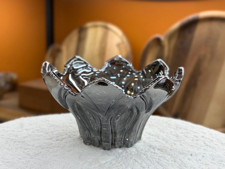 پیاله بلور ورسای رنگ پلاتینی ست ۶ عددی