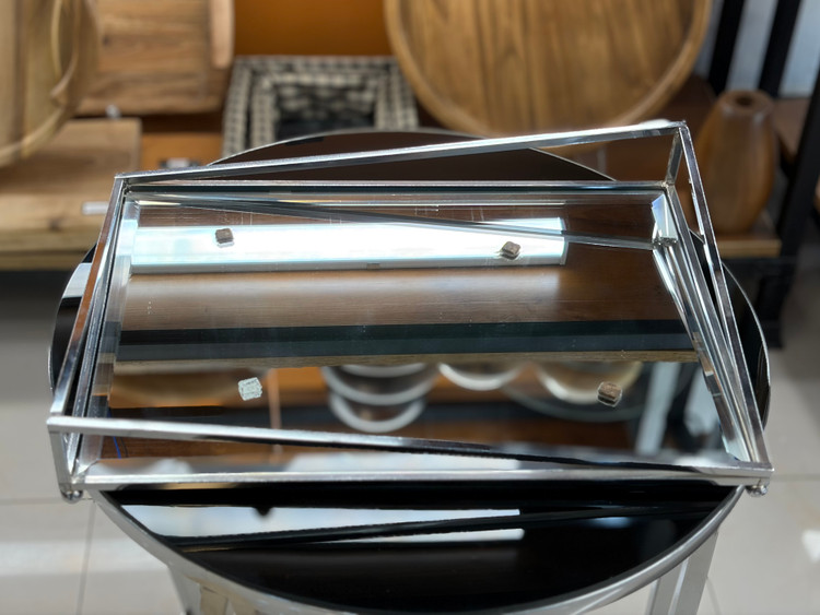 سینی مستطیل آینه ای رنگ سیلور