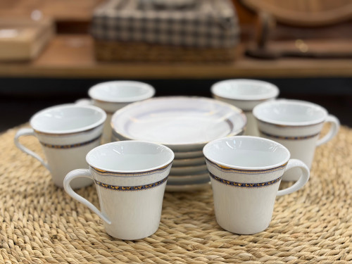 ست فنجان قهوه خوری و نعلبکی سرامیکی مارک چینی زرین ایران