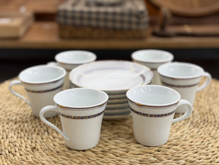 ست فنجان قهوه خوری و نعلبکی سرامیکی مارک چینی زرین ایران