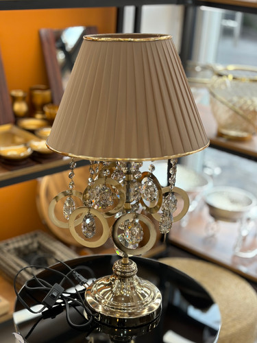 آباژور رومیزی آویزدار پایه طلایی