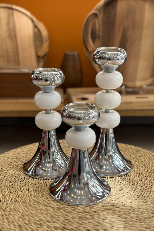 جاشمعی سه سایز رنگ سیلور