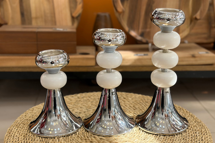 جاشمعی سه سایز رنگ سیلور