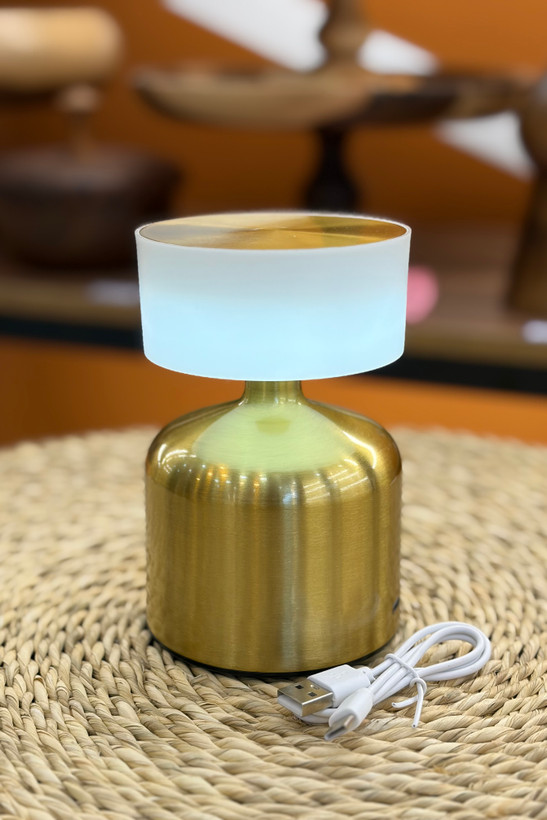 آباژور رومیزی لمسی وارداتی رنگ طلایی
