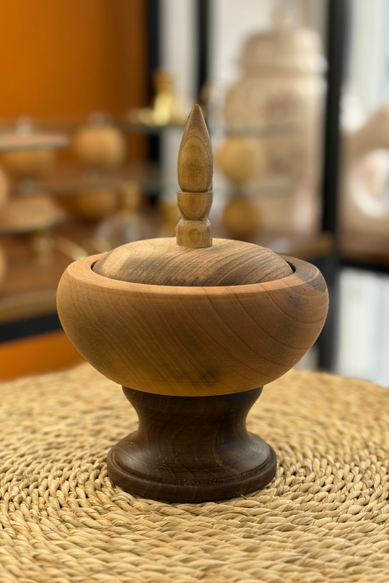 سرویس پذیرایی چوبی گردو پایه کوتاه ۴ تکه