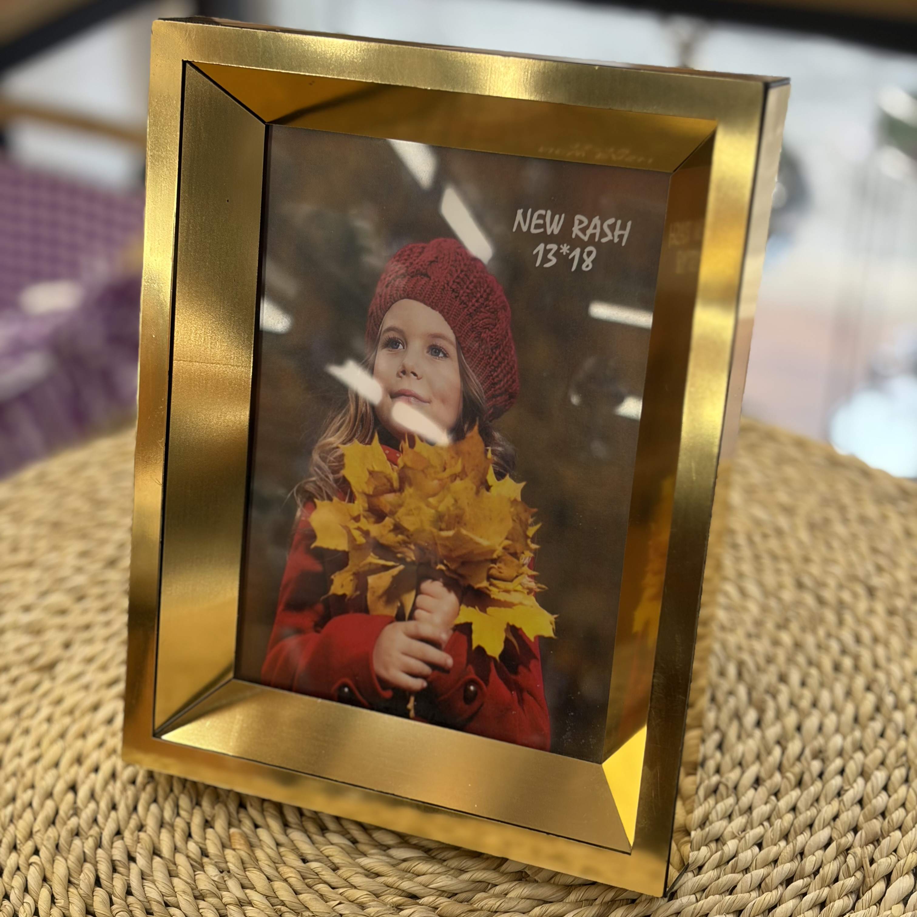 قاب عکس آینه ای 13x18 رنگ طلایی