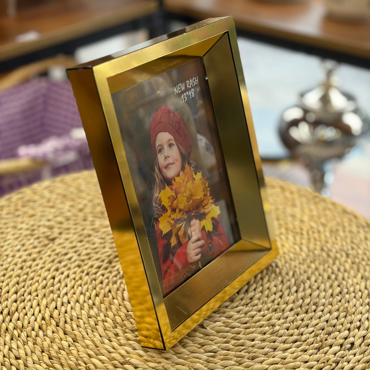 قاب عکس آینه ای 13x18 رنگ طلایی