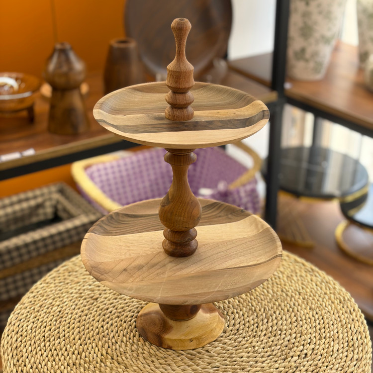 سرویس پذیرایی چوبی گردو ۴ تکه طرح یک