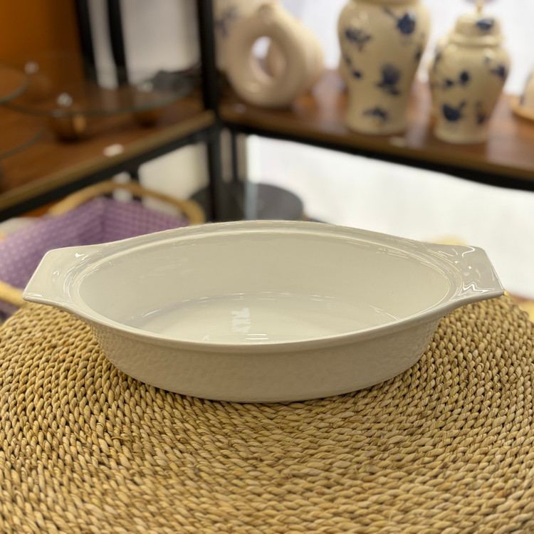 ظرف سالاد چینی سفید دسته دار