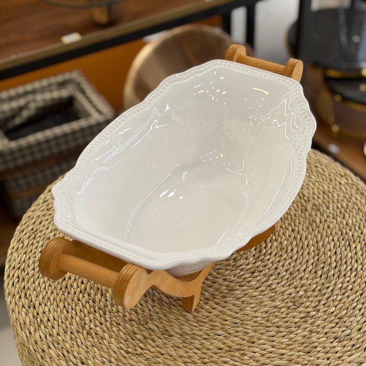 خورشت خوری چینی با استند چوبی مدل سزار